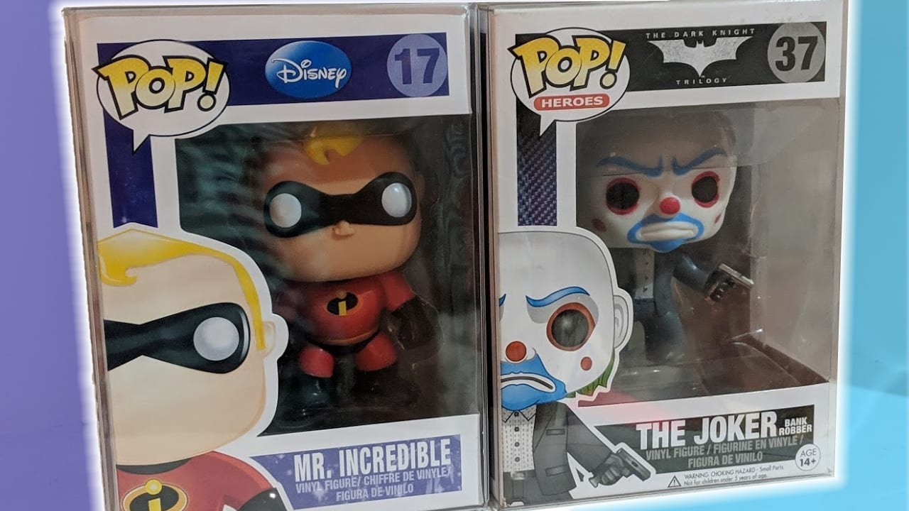 Two Funko Pop Grails Mr Incredible and Bank Robber Joker - Pop Collectors Alliance Guide to "What is a Grail"